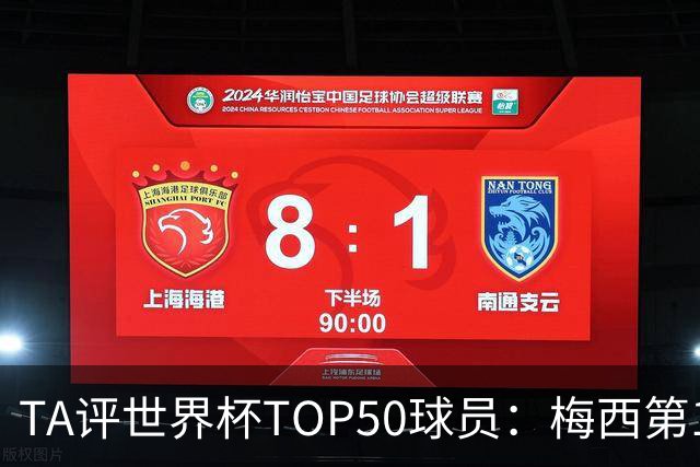 TA评世界杯TOP50球员：梅西第1 姆巴佩第2 罗德里第3 库巴西第5